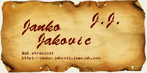 Janko Jaković vizit kartica